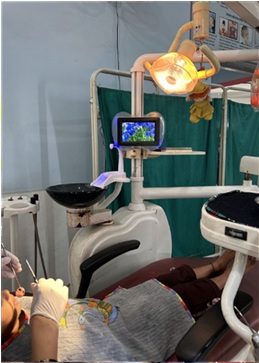 DENTAL CHAIR EQUIPPED WITH SCREEN